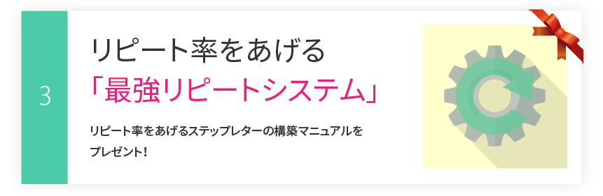 その3：リピート率をあげる「最強リピートシステム」